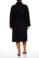 Plus Tie-Waist Trench Wrap Coat