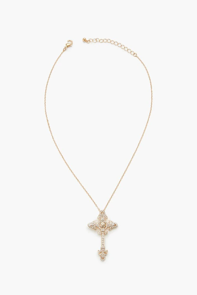 Rhinestone Cross Pendant Necklace