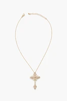 Rhinestone Cross Pendant Necklace