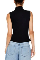 Mock Neck Split-Hem Top