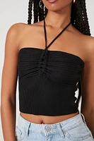 Sweater-Knit Halter Crop Top