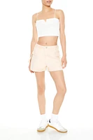 Twill High-Rise Cargo Shorts