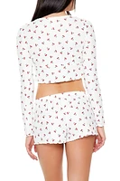 Cherry Print Pajama Crop Top