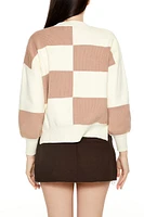 Checkered Round-Neck Sweater