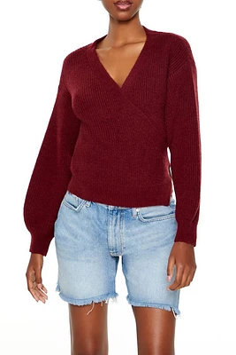 Drop-Sleeve Wrap Sweater