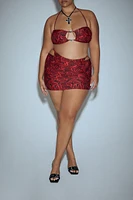 Plus Bratz Snake Print Bikini Top & Bottoms Set