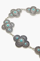 Round Faux Stone Chain Belt