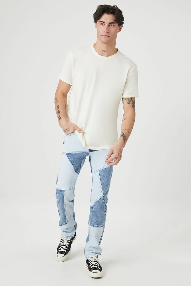 Slim-Fit Patchwork Jeans