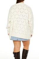 Plus Pointelle Cardigan Sweater