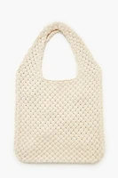 Basketwoven Flower Tote Bag