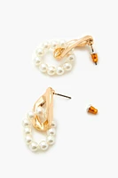 Faux Pearl Chain Drop Earrings