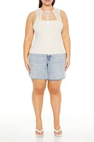 Plus Ruched Cutout Tank Top