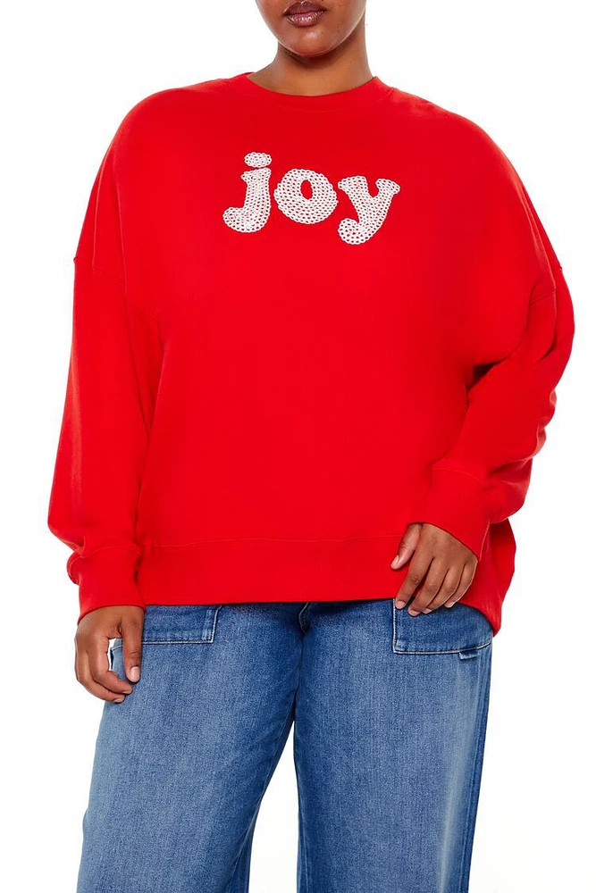 Plus Embroidered Joy Pullover