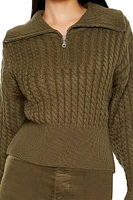Half-Zip Cable Knit Sweater