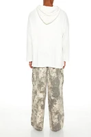 Mid-Rise Acid Wash Pants