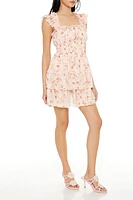 Tiered Chiffon Floral Mini Dress