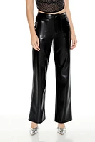 Faux Leather High-Rise Pants