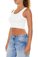 Cropped Lace-Trim Tank Top