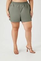 Plus Mid-Rise Pull-On Shorts