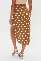 Knotted Polka Dot Midi Skirt