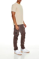 Distressed Mid-Rise Cargo Jeans