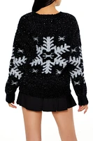 Glitter Knit Snowflake Sweater