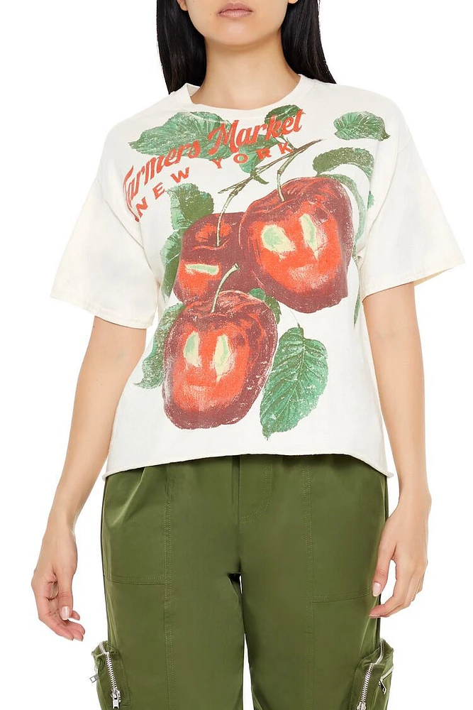 Farmers Market Apple Cropped Graphic Tee