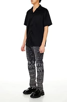 Paisley Mid-Rise Slim-Fit Jeans