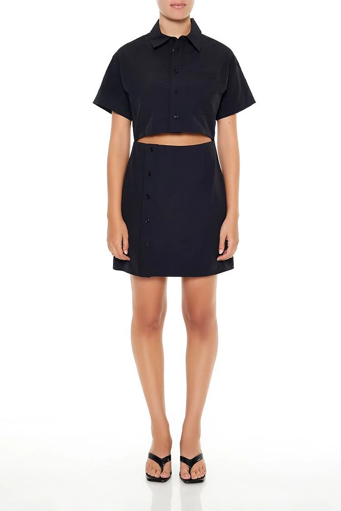 Cutout Shirt Mini Dress