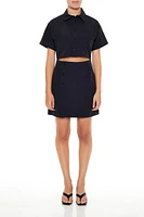 Cutout Shirt Mini Dress