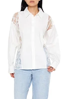 Poplin & Sheer Lace Shirt