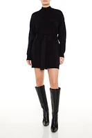 Belted Mini Sweater Dress