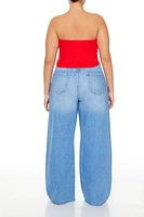 Plus High-Rise Barrel Jeans