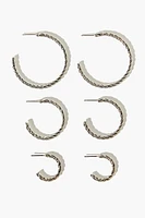 Twisted Open-End Hoop Earring Set