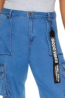 Plus Denim Cargo Joggers