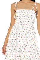 Floral Print A-Line Midi Dress