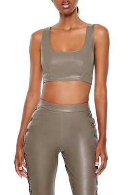 Faux Leather Crop Top