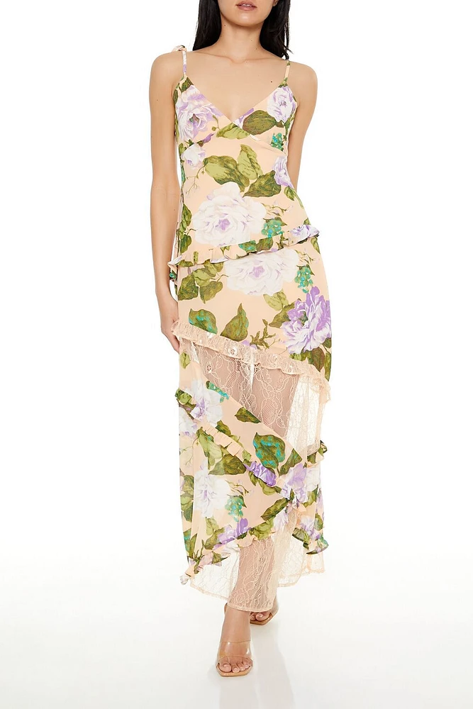 Tiered Floral Patchwork Maxi Dress