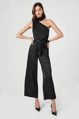 Satin One-Shoulder Jumpsuit