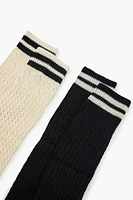 Pointelle Knee-High Socks Set - 2 pack
