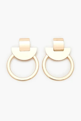 Geo Hoop Drop Earrings