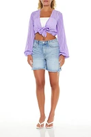 Chiffon Tie-Front Crop Top