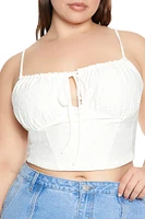 Plus Eyelet Cropped Cami