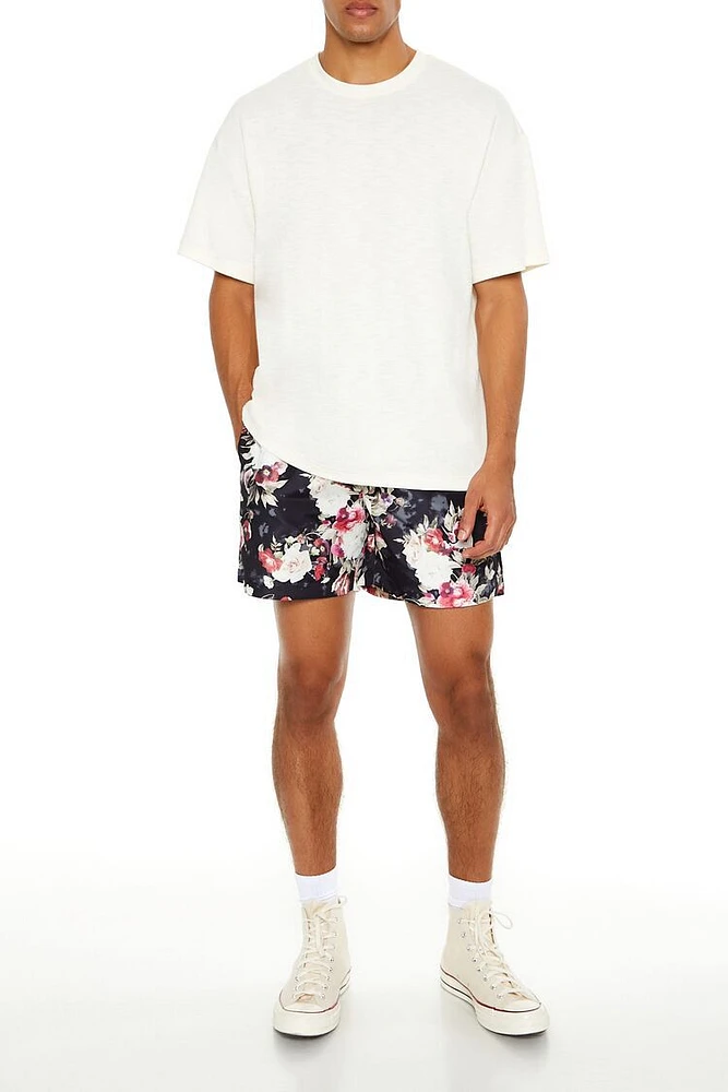 Floral Print Swim Trunks