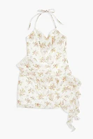 Floral Print Chiffon Mini Dress