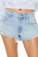 Distressed High-Rise Denim Shorts