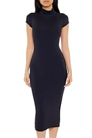 Turtleneck Bodycon Contour Sculpt Midi Dress