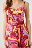 Abstract Print Bustier Mini Dress