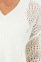 Cropped Open-Knit Sweater