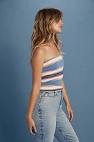 Lee Sweater-Knit Striped Tube Top